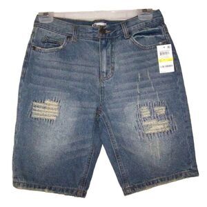 Epic Threads Bermuda Jean Shorts Girls M Distressed Blue Denim Cotton 28x9 New